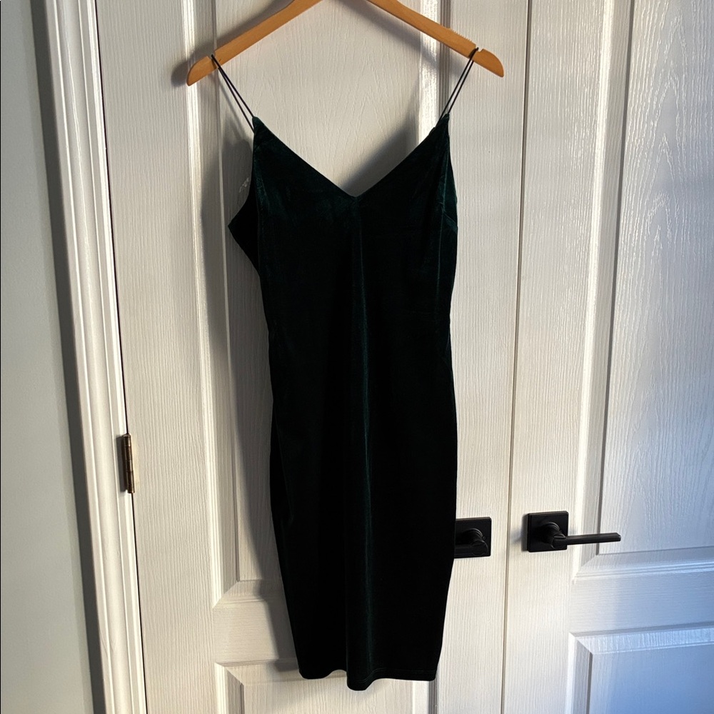 Emerald Green Velvet Mini Dress